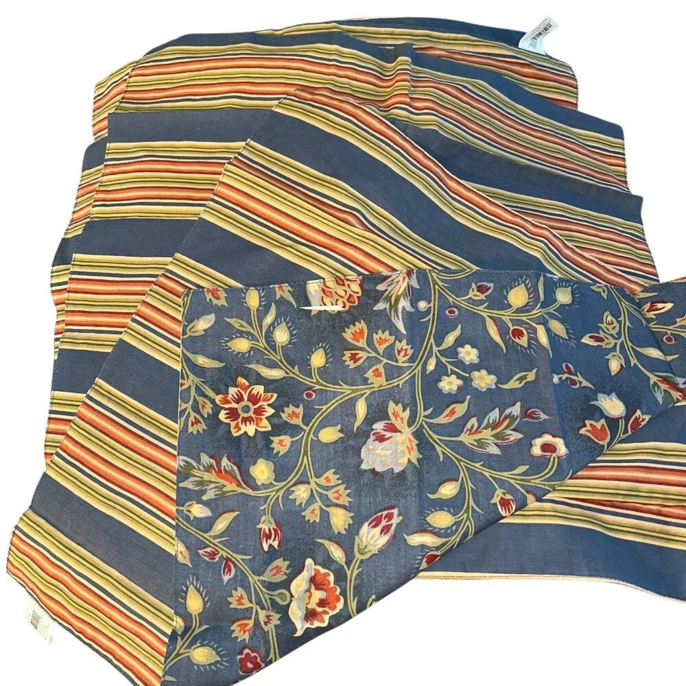 Wakefield French Provencal reversible flower stripes chambray cotton four napkin
